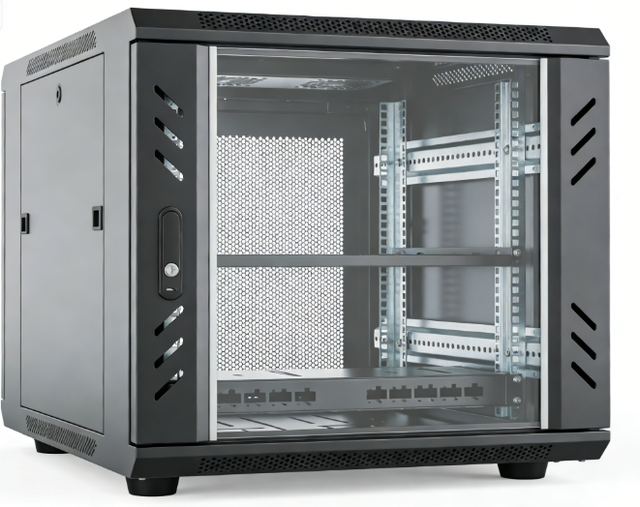 Wanwei Zongheng Heavy Duty 19" Server Rack Enclosure Black Powder Coated Steel Cabinet Ventilated Mesh Door Network Equipment