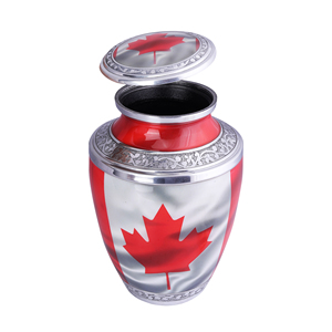 Shubham Urne faite à la main pour les cendres Pot de crémation Mémorial Funérailles Adulte Humain Imprimé Pays Drapeau Canada - Product Image 4