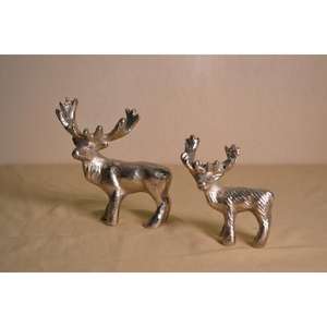 Décoration de noël artisanat renne Sculpture ensemble couleur personnalisée debout élégant argent cerf modèles grand petit renne 2025 - Product Image 3