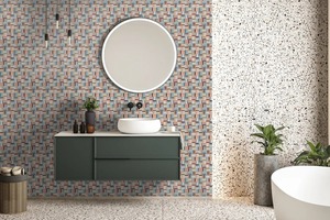 <b>Decorative</b> Ceramic <b>Wall</b> Tile 20 x 30 cm Pastel Stripe Pattern Multicolor Stripe Ceramic Tile - Product Image 6