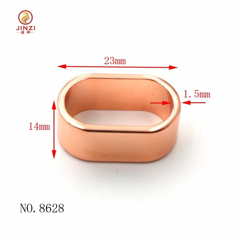 उच्च गुणवत्ता धातु बेल्ट कीपर डी आकार बेल्ट पट्टा पाश गुलाब सोने की अंगूठी काले कस्टम आकार पाश कीपर के लिए बैग पट्टियाँ