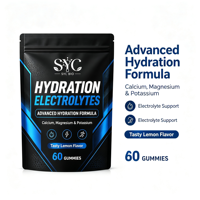 SYC BIO Hydratation Électrolytes, Calcium Magnésium Potassium, 60 Gummies, Soutien Quotidien, Vente en Gros OEM ODM Marque Privée