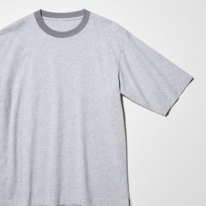 Camisetas al por mayor personalizadas Ringers AIRism de algodón, cuello redondo, estilo oversized. - Product Image 1