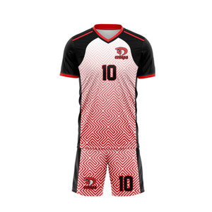 Conjunto de uniformes de fútbol impresos sublimados de diseño personalizado OEM 100% poliéster tela transpirable ligero respetuoso con el medio ambiente incluye parte superior - Product Image 3