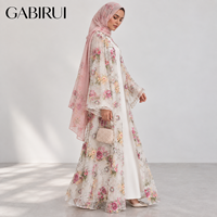 Ensemble 2 pièces pour femmes musulmanes, kimono ouvert, broderie perlée, abaya de luxe Dubaï, sequins floraux, tendance, mariage, fête, EID De Luxe