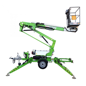 Compact Electric Boom Lift with Telescopic Arm, Low Noise Level, and <strong>10m</strong> Platform <strong>Height</strong> for Warehouse Use