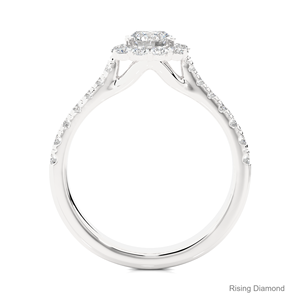 แหวนเพชรสำหรับผู้หญิงครบรอบ0.6 CT ทรงกลมแหวนหมั้นแบบครึ่งนิรันดร์แหวนหมั้นโรสโกลด์ CVD Diamond ของขวัญครบรอบปีสำหรับเธอ - Product Image 6