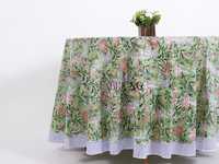 Nappe ronde en coton imprimé au bloc de style indien, motif floral, pour décoration de table, faite à la main, imperméable, écologique, prix d'usine