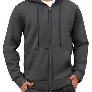 Sudadera con capucha con cremallera de lana de algodón 100% cálido de invierno para hombre con logotipo personalizado de alta calidad - Product Image 6