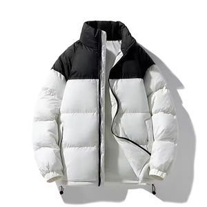 OEM personalizado de invierno de los hombres chaqueta de burbujas acolchado Puffer pato lona capucha soporte brillante a prueba de viento de dos tonos personalizable abrigo de burbujas - Product Image 5