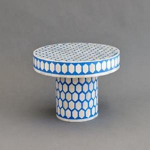 Support à gâteau élégant en incrustation d'os, fait à la main avec un motif floral, piédestal de service de gâteau haut de gamme pour les événements et les cadeaux - Product Image 5