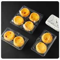 Récipient à clapet en plastique PET transparent de qualité supérieure avec double fentes Emballage à emporter jetable pour 2 tartes aux œufs pour l'industrie alimentaire
