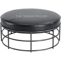 Pouf pouf rond personnalisé Mobilier de maison moderne Tabouret de chambre à coucher en velours Repose-pieds Banc à chaussures rond Banc d'extrémité de lit
