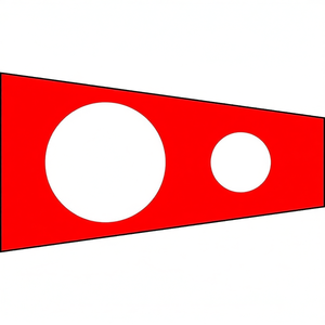 Nautical Signal <b>Flag</b> 100x340cm Red With White Circles For Boating Use - Product Image 2