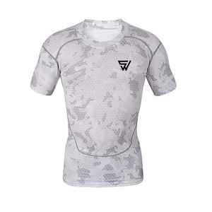 Unisexe imprimé sur mesure pour tissu Rash Guard Half Full Sleeve MMA Wear for Sports Fitness BJJ Short Sleeveguard - Product Image 1