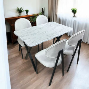 Table à manger brillant max MDF 120*75 cm multi couleurs ensemble de table à manger de luxe design turc nouveauté - Product Image 1