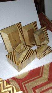 Sous-verre et boîte de cadre photo à motif moderne en bois naturel et écologique 100% avec des articles de cadres photo de style vintage et unique - Product Image 4