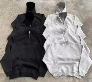 Conjunto Deportivo de Felpa de Color Sólido de Alta Calidad del Fabricante, Sudadera Holgada Informal Personalizada 100% Algodón, Conjuntos Deportivos con Capucha Extra Grande - Product Image 6