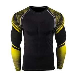 Chemises de compression UPF50 de haute qualité pour hommes sur mesure Long Rash Guard Fitness Gym Wear Tissu MMA sublimé pour Jiu Jitsu - Product Image 3