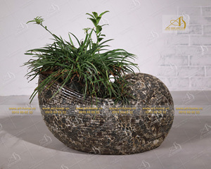 High Quality Modern Ceramic Garden Decor <b>Pot</b> Galvanized Finish Large/<b>Small</b> Indoor Plant Growing Pattern for Mini Landscapes Home - Product Image 2
