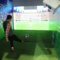 Equipo de Juego de Fútbol Interactivo con Proyector para 2 Jugadores, Personalizado, Comercial, Simulador de Fútbol Virtual para Interiores, para Parques Infantiles
