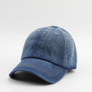 Gorra de béisbol ajustable vaquera negra lisa, gorra de béisbol personalizada al por mayor - Product Image 3