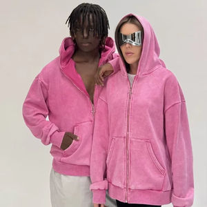 เสื้อฮู้ดซิปผ้าฝ้าย 100% พิมพ์ลายดิจิตอล ซิลค์สกรีน ย้อมสีพื้น สไตล์สตรีทลำลอง สำหรับฤดูใบไม้ร่วง ราคาพิเศษ - Product Image 1