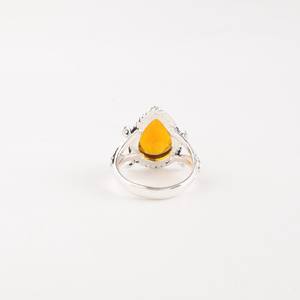 Pierre précieuse ovale en citrine certifiée IGI, argent sterling 925, bijoux pour femmes, pierre de naissance de novembre, cadeau de Noël pour maman - Product Image 2