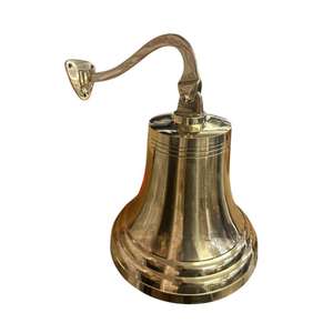 Campana de latón 100% chapada en oro, cuerda blanca, campana colgante de barco grande, artículo muy demandado, campanas náuticas para decoración navideña - Product Image 6