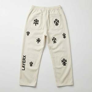 Pantalones de punto para hombre, de peso medio, holgados, estilo Y2K, con diseño gráfico 3D personalizado, efecto desgastado en la rodilla, ecológicos, estilo urbano, OEM - Product Image 3