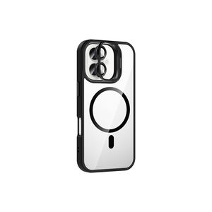 TCMK Etro Series Compatible <b>for</b> MagSafe Case <b>for</b> iPhone 16 Grey Silicone Kickstand Camera Lens Protector Inspired by Ins Styles - Product Image 3