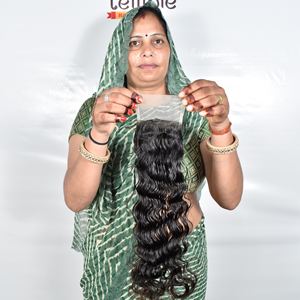 Extensions de cheveux humains indiennes 100% non traitées, brutes, 4*4 Closure Remy, lisses, ondulées naturelles, Deep Temple Bundle, sans produits chimiques - Product Image 4