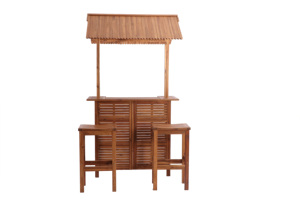 Moderno Acacia hecho a mano Tiki Bar Set con estanterías y asientos para las horas de cóctel al aire libre para el hogar Bar Muebles - Product Image 2