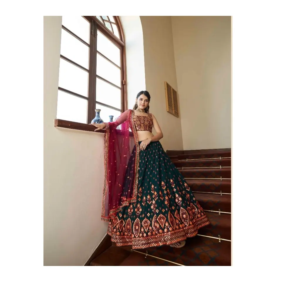 최고의 디자인 슈퍼 품질 파키스탄 Lehenga Choli 여성 Partywear Wadding 드레스 수출 인도