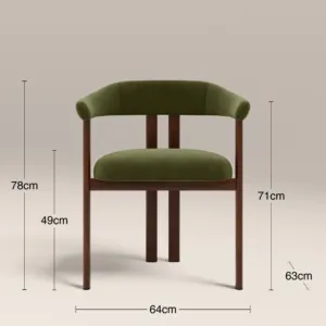 Chaise de salle à manger SINTERIOR MOSS GREEN ARBOR CARVER - Product Image 3