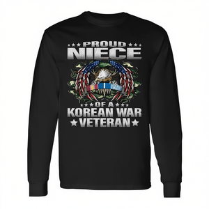 T-shirt à manches longues pour nièce fière, chemise promotionnelle pour famille de vétérans de la guerre de Corée - Product Image 2