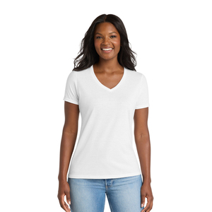 Camiseta Moderna para Mujer, Cuello en V, Color Blanco, Tela Ligera y Suave, Manga Corta, Estilo Casual para el Verano - Product Image 1