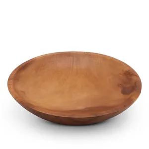 Tazón de madera artesanal, plato para servir de madera natural, decoración rústica para la cocina, vajilla ecológica, comedor minimalista para el hogar - Product Image 3
