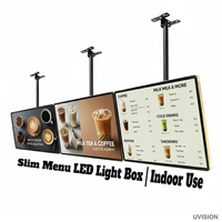 Boîte à lumière LED pour menu, affichage publicitaire intérieur, cadre en aluminium fin