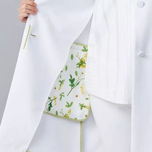 Bata de laboratorio para mujer, abrigo plano sin cuello, diseño de flores popular - Product Image 6