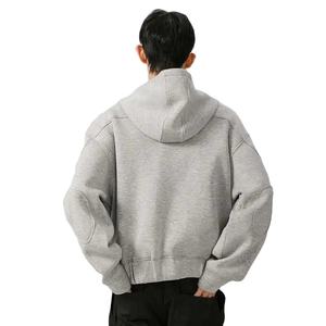 เสื้อมีฮู้ดสำหรับผู้ชายฤดูใบไม้ผลิใหม่เสื้อมีซิปสีทึบทรงหลวมเสื้อสเวตเชิ้ตผู้ชายแบบลำลองดีไซน์ใหม่ - Product Image 3