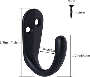 Amazing & Handmade Single Prong Robe <b>Hook</b> <b>White</b> Wall Mounted <b>Coat</b> <b>Hooks</b> for Hanging Scarf Bag Hat Towel With Screws - Product Image 6