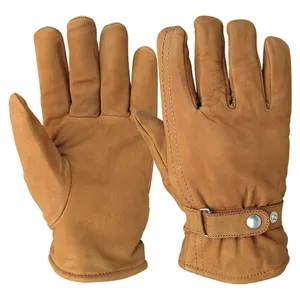 Nouvel arrivage de gants de conduite en cuir pur rouge noir à la mode en peau de mouton en cuir de mouton marron habillage en cuir de mouton