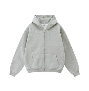 Sweat à capuche zippé imprimé Offre Spéciale avec fermeture éclair 100% coton surdimensionné hommes décontracté blanc Streetwear à glissière chaud sweats à capuche pour hommes - Product Image 4