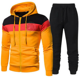 Men's Custom Embroidered Logo Hooded Tracksuit Oversized Fleece Hoodie and Joggers Pants Set Winter Coat Regular Fit 100% Cotton - Product Image 1