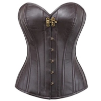 Bustier Corset Gothique Respirant en Toile et Similicuir pour Femme, Personnalisable avec Logo OEM, Effet Sculptant, Crop Top