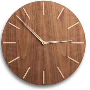 Reloj de Madera Rectangular Simple con Marcadores de Hora Sutiles para Interiores Modernos, EN VENTA - Product Image 5