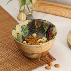 Bol à salade en bois naturel poli blanc avec ensemble de serveurs Grand bol en bois massif avec cuillère pour salades de fruits - Product Image 2