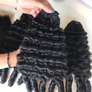 Hot Selling Super Black Fancy Curly <b>Remy</b> <b>Hair</b> <b>Extensions</b> Fast Shipping Wholesale Vietnamese <b>Hair</b> - Product Image 3