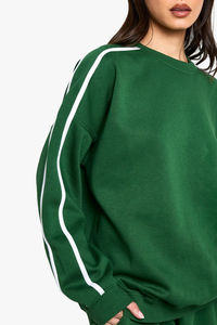 Sudadera con Capucha Personalizada ODM, 100% Algodón Grueso, Hombros Caídos, Cuello Alto Simulado, Cierre Completo, Sudadera Extra Grande para Mujer - Product Image 5